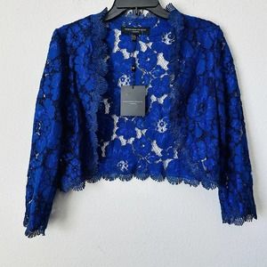 Forever Unique London Sofie Cobalt Blue Lace Crop Cocktail Cover